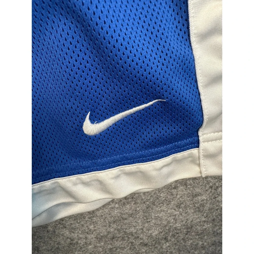 Nike Basketball Mens Royal Blue Mesh Athletic Shorts White Stripe 362664-450 L